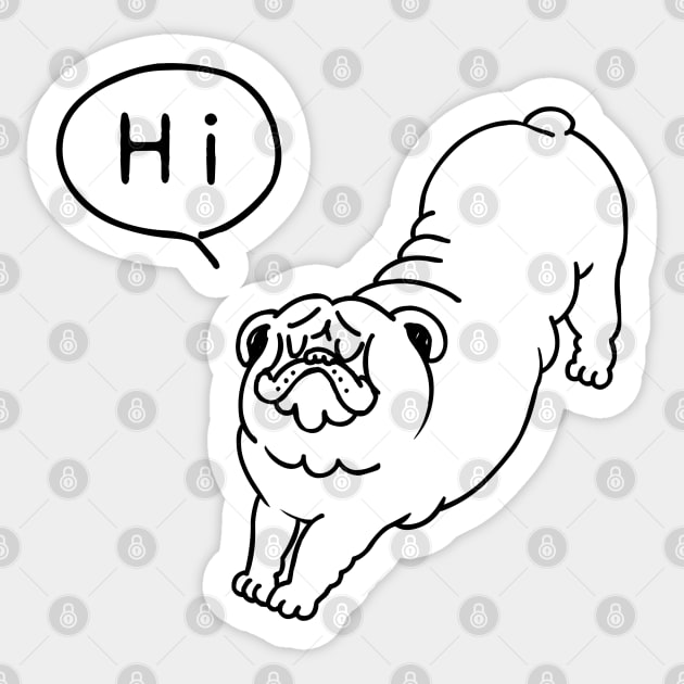 Greeting Stretch English Bulldog Sticker by huebucket